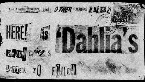 Envelope used by the killer to send the Black Dahlia's belongings to the Los Angeles Examiner